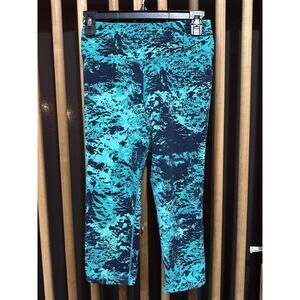 Nike Leggings Womens Small Blue Teal Dri-FIT Capri Printed Athletic 634806-383